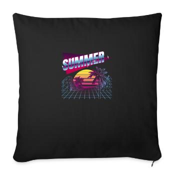 Été - Housse de coussin décorative 45 x 45 cm - noir - Devant
