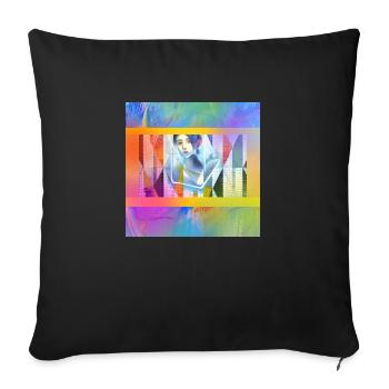 Anime colorful - Sofa pillowcase 17,3'' x 17,3'' (45 x 45 cm) - black - Front