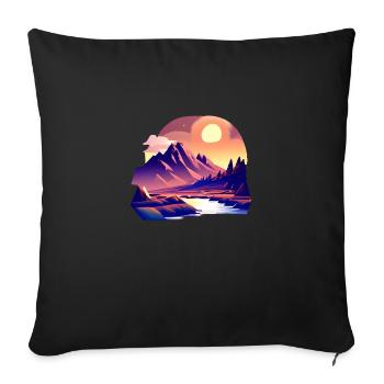 Mountains Hiking Mountain hikers Mountain hiking Hiking - Sofa pillowcase 17,3'' x 17,3'' (45 x 45 cm) - black - Front