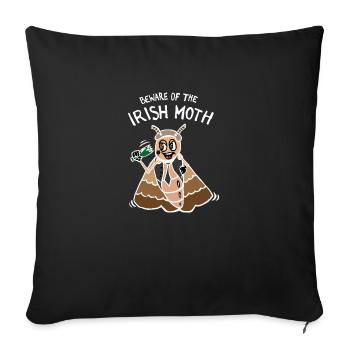 Beware of the Irish Moth / Mob (White) - Sofa pillowcase 17,3'' x 17,3'' (45 x 45 cm) - black - Front