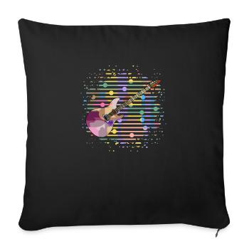 Guitar - Sofa pillowcase 17,3'' x 17,3'' (45 x 45 cm) - black - Front