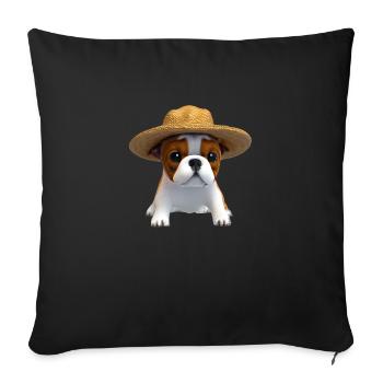 Dog owners Dog Bulldog Dogs Dog owners - Sofa pillowcase 17,3'' x 17,3'' (45 x 45 cm) - black - Front