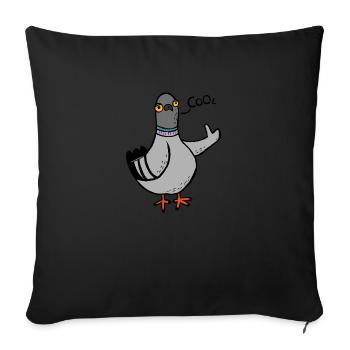 Gurren / Coole Taube - Sofakissenbezug 45 x 45 cm - Schwarz - Vorne