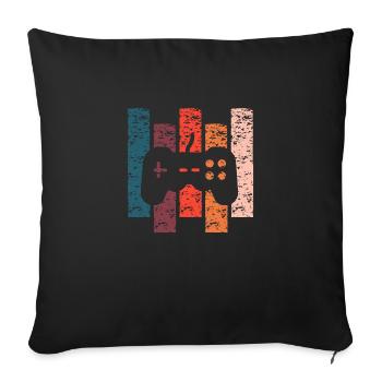 Vintage gift console - Sofa pillowcase 17,3'' x 17,3'' (45 x 45 cm) - black - Front