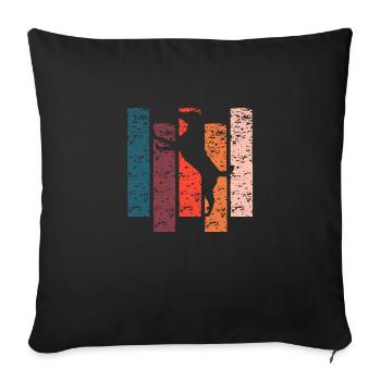 Chien cadeau Vintage - Housse de coussin décorative 45 x 45 cm - noir - Devant