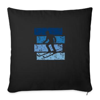 Vintage Geschenk Ski - Sofakissenbezug 45 x 45 cm - Schwarz - Vorne