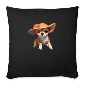 Propriétaire de chien Chihuahua chien Chihuahua chiots - Housse de coussin décorative 45 x 45 cm - noir - Devant