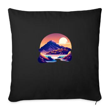 Mountains Mountain Hiking Hiking Mountain Hikers Hiking - Sofa pillowcase 17,3'' x 17,3'' (45 x 45 cm) - black - Front