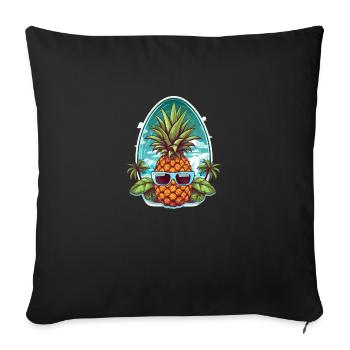 Pineapple Beach - Funny Summer Holiday T-Shirt - Sofa pillowcase 17,3'' x 17,3'' (45 x 45 cm) - black - Front