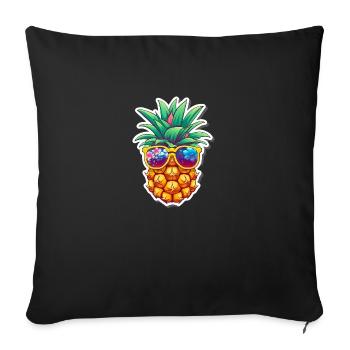 Pineapple Beach - T-shirt amusant des vacances d’été - Housse de coussin décorative 45 x 45 cm - noir - Devant