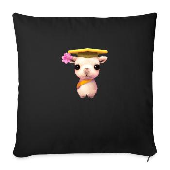 Baccalauréat diplômé en études alpaga Certificat de fin d’études - Housse de coussin décorative 45 x 45 cm - noir - Devant