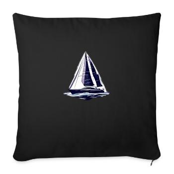 voilier voilier voilier voilier voilier voilier - Housse de coussin décorative 45 x 45 cm - noir - Devant
