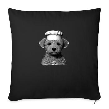 Caniche Dog Propriétaire Chien Amour Caniche Chiot Restaurateur - Housse de coussin décorative 45 x 45 cm - noir - Devant