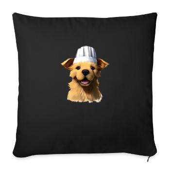 Golden Retriever Cooking Dogs Gastronom Puppy - Sofa pillowcase 17,3'' x 17,3'' (45 x 45 cm) - black - Front