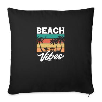 Vibrations de la plage - Housse de coussin décorative 45 x 45 cm - noir - Devant