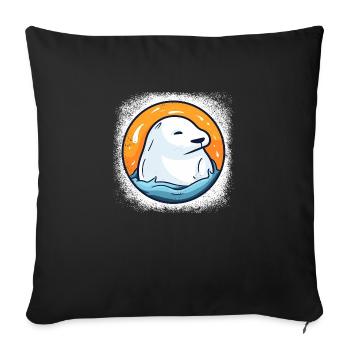 bday funny animals humor baby seal seal (animal) - Sofakissenbezug 45 x 45 cm - Schwarz - Vorne