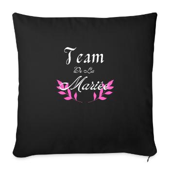 team de la Mariée - Housse de coussin décorative 45 x 45 cm - noir - Devant