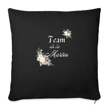 team de la Mariée - Housse de coussin décorative 45 x 45 cm - noir - Devant