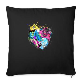 Graffiti style Splash hip hop couleurs peintre couleur - Housse de coussin décorative 45 x 45 cm - noir - Devant