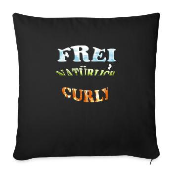 Frei Natürlich Curly - Sofakissenbezug 45 x 45 cm - Schwarz - Vorne