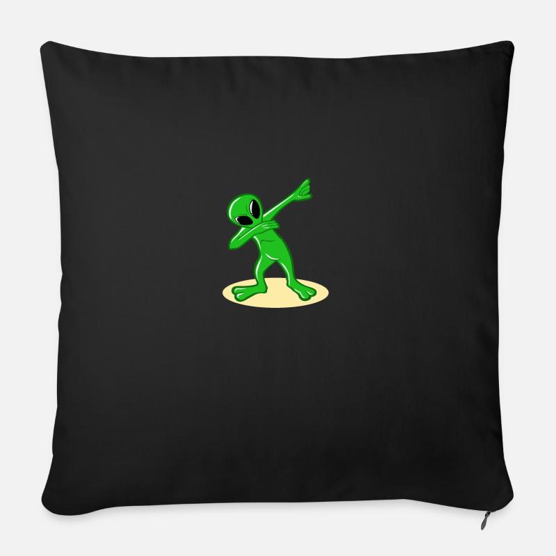 Dabbing Alien Dab Dance UFO Lover Idée cadeau - Housse de coussin décorative 45 x 45 cm - noir