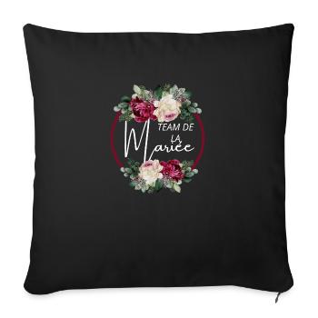 Team de la mariée floral - Housse de coussin décorative 45 x 45 cm - noir - Devant