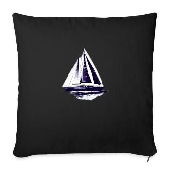 Sailing Sailboat Sailing Sailing Sailing Ship - Sofa pillowcase 17,3'' x 17,3'' (45 x 45 cm) - black - Front
