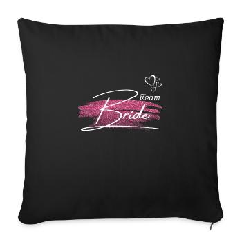 Team Bride-Team of the bride Golden Pink - Sofa pillowcase 17,3'' x 17,3'' (45 x 45 cm) - black - Front