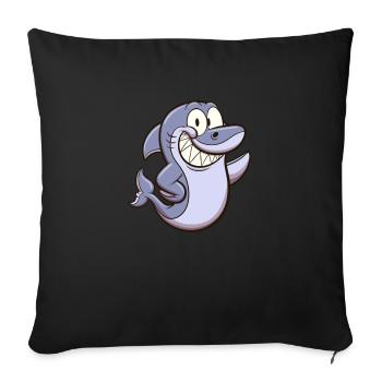 Cute Shark - Sofa pillowcase 17,3'' x 17,3'' (45 x 45 cm) - black - Front