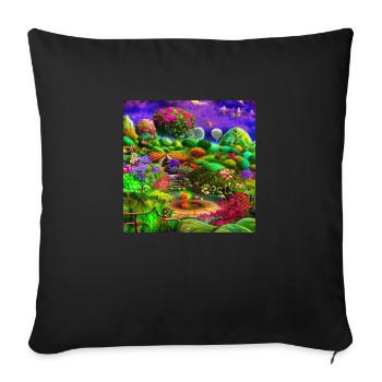 Surreal Garden - Sofa pillowcase 17,3'' x 17,3'' (45 x 45 cm) - black - Front