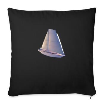 voilier voilier voilier voilier voilier voilier - Housse de coussin décorative 45 x 45 cm - noir - Devant