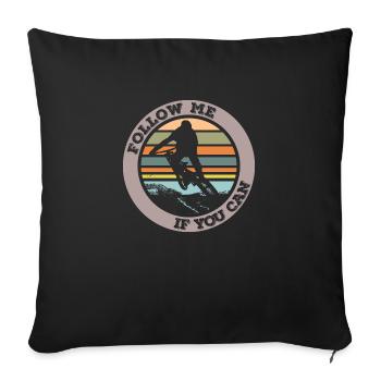 Follow me if you can - Sofa pillowcase 17,3'' x 17,3'' (45 x 45 cm) - black - Front