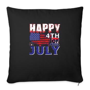 Happy 4th of July - Sofa pillowcase 17,3'' x 17,3'' (45 x 45 cm) - black - Front