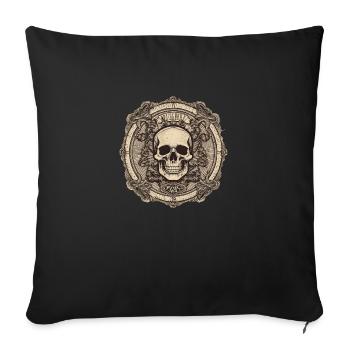 Dunkle Schädelwarnung - Sofakissenbezug 45 x 45 cm - Schwarz - Vorne