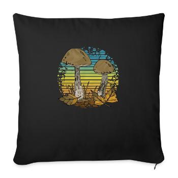 fungi - Sofa pillowcase 17,3'' x 17,3'' (45 x 45 cm) - black - Front