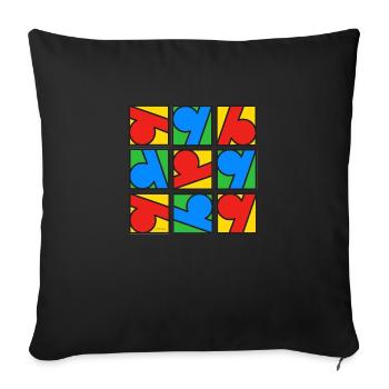 Moda modèle 110623 - Housse de coussin décorative 45 x 45 cm - noir - Devant