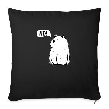 TOUT simplement NON ! Drôle d’ours qui dit NON - Housse de coussin décorative 45 x 45 cm - noir - Devant
