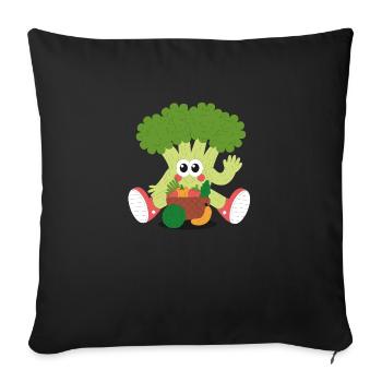 HAPPY BRROCCOLI - Sofa pillowcase 17,3'' x 17,3'' (45 x 45 cm) - black - Front