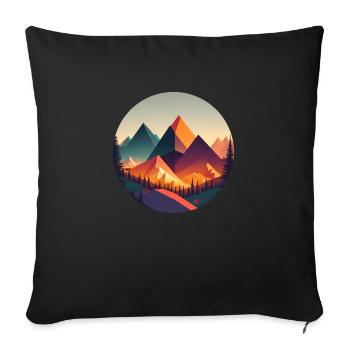 Paysage géométrique - Housse de coussin décorative 45 x 45 cm - noir - Devant