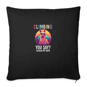 Alpaca with sunglasses - Alpaca My Rope Tee - Sofa pillowcase 17,3'' x 17,3'' (45 x 45 cm) - black - Front