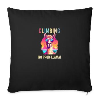 Alpaca with sunglasses - No prob-llama tea - Sofa pillowcase 17,3'' x 17,3'' (45 x 45 cm) - black - Front