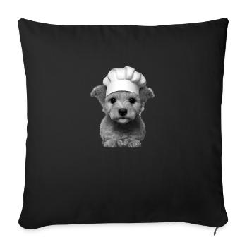 Poodle Dog Owner Cooks Poodle Puppy Puppy Puppy - Sofa pillowcase 17,3'' x 17,3'' (45 x 45 cm) - black - Front