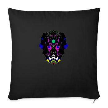 masque tribal | - Housse de coussin décorative 45 x 45 cm - noir - Devant