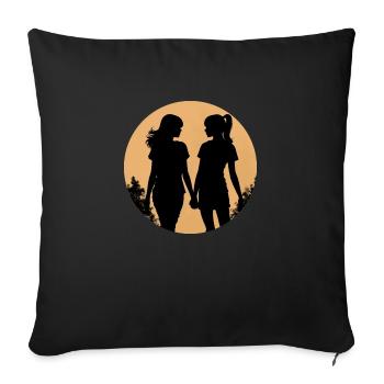 Best friend and girlfriends for life - Sofa pillowcase 17,3'' x 17,3'' (45 x 45 cm) - black - Front