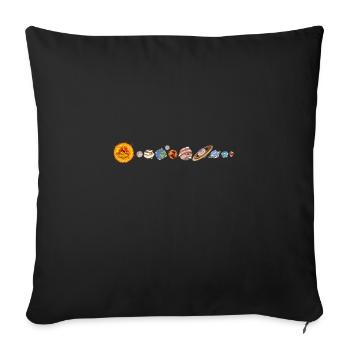 Solar System - Sofa pillowcase 17,3'' x 17,3'' (45 x 45 cm) - black - Front