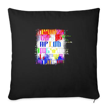 Glagoljica croatia hrvatska kroatia hrv font - Sofakissenbezug 45 x 45 cm - Schwarz - Vorne