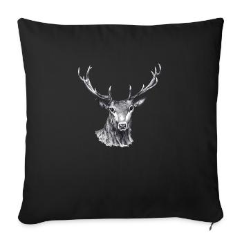 Deer - Sofa pillowcase 17,3'' x 17,3'' (45 x 45 cm) - black - Front