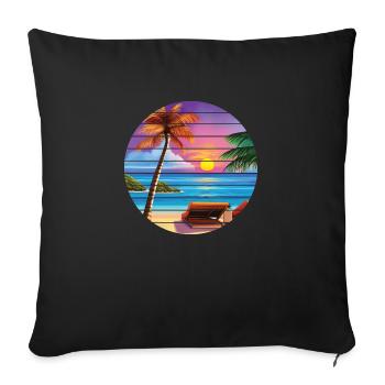 Vacances d’été Palm Beach Palm Islands Island Sun - Housse de coussin décorative 45 x 45 cm - noir - Devant