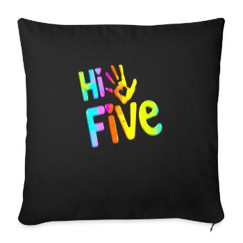 High Five Style Cool Hand Joke Saying Hit Trend - Sofa pillowcase 17,3'' x 17,3'' (45 x 45 cm) - black - Front