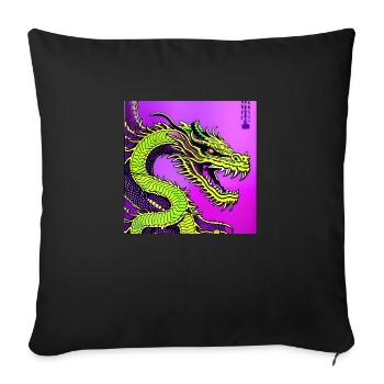 chinese dragon anime manga japan - Sofa pillowcase 17,3'' x 17,3'' (45 x 45 cm) - black - Front